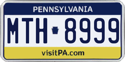 PA license plate MTH8999