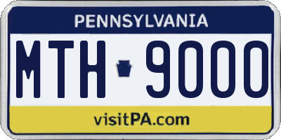 PA license plate MTH9000