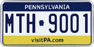 PA license plate MTH9001