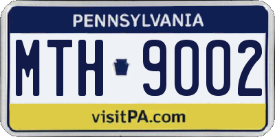 PA license plate MTH9002