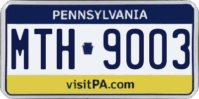 PA license plate MTH9003