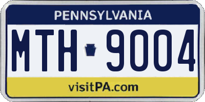 PA license plate MTH9004