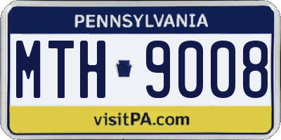 PA license plate MTH9008