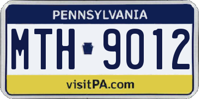 PA license plate MTH9012