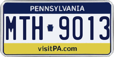 PA license plate MTH9013