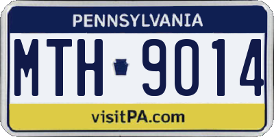 PA license plate MTH9014