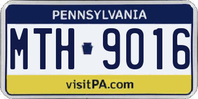 PA license plate MTH9016