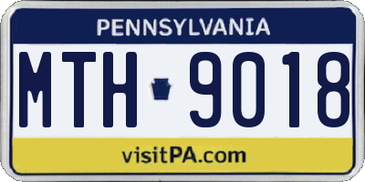 PA license plate MTH9018
