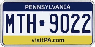 PA license plate MTH9022
