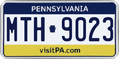 PA license plate MTH9023