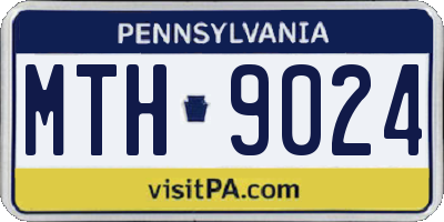 PA license plate MTH9024