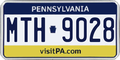 PA license plate MTH9028