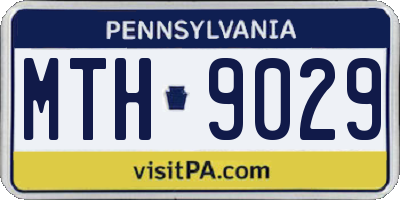 PA license plate MTH9029