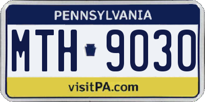 PA license plate MTH9030