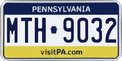PA license plate MTH9032