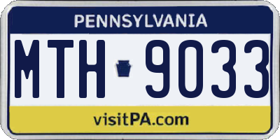 PA license plate MTH9033