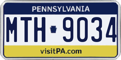 PA license plate MTH9034