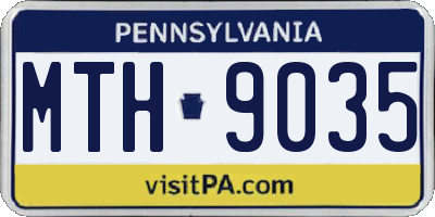PA license plate MTH9035