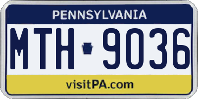 PA license plate MTH9036