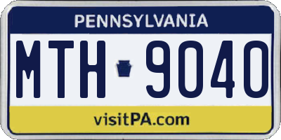 PA license plate MTH9040