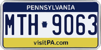 PA license plate MTH9063