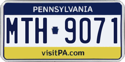 PA license plate MTH9071