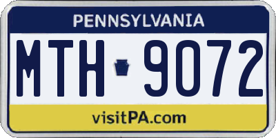 PA license plate MTH9072