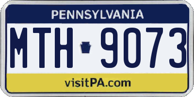 PA license plate MTH9073
