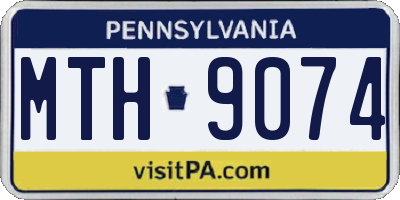 PA license plate MTH9074