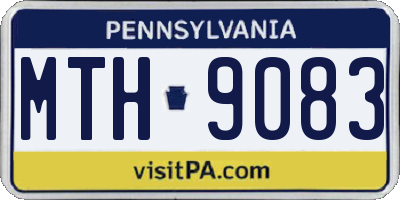PA license plate MTH9083