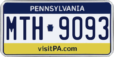PA license plate MTH9093