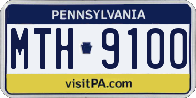 PA license plate MTH9100