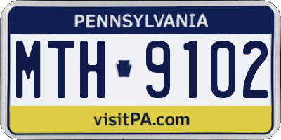 PA license plate MTH9102