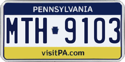 PA license plate MTH9103