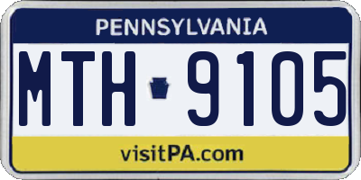 PA license plate MTH9105