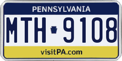 PA license plate MTH9108