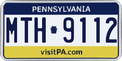 PA license plate MTH9112