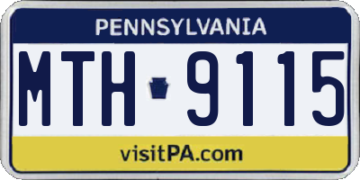 PA license plate MTH9115