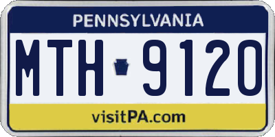 PA license plate MTH9120