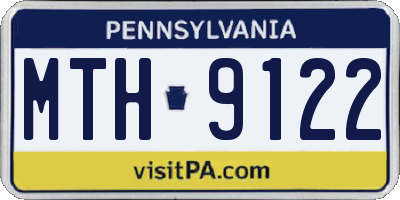 PA license plate MTH9122