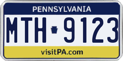 PA license plate MTH9123