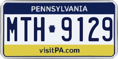 PA license plate MTH9129