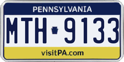 PA license plate MTH9133