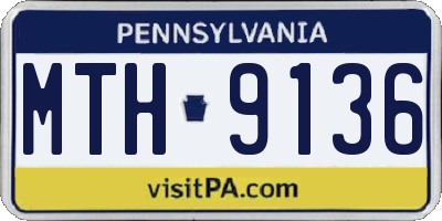 PA license plate MTH9136