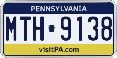 PA license plate MTH9138