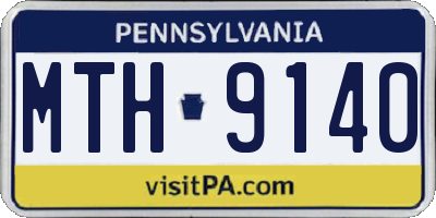 PA license plate MTH9140