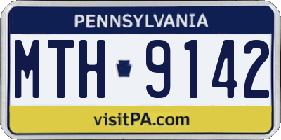 PA license plate MTH9142