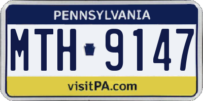 PA license plate MTH9147