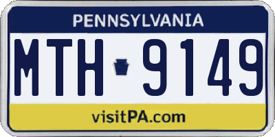 PA license plate MTH9149