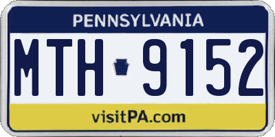 PA license plate MTH9152
